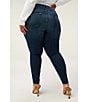 Color:Blue004 - Image 2 - Plus Size Good Legs High Rise Gap-Proof Waistband Stretch Denim Skinny Jeans