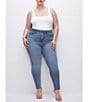 Color:Blue655 - Image 6 - Plus Size Good Legs High Rise Skinny Jeans
