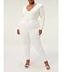 Color:White - Image 3 - Plus Size Good Legs High Rise Skinny Stretch Denim Cropped Jeans