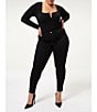 Good American Plus Size Good Legs High Waisted Stretch Denim Skinny Jeans, Color:Black001 - Image 3