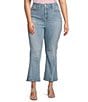Good American Plus Size Good Legs Soft-Tech Mid Rise Crop Mini Boot Jeans, Color:Indigo743 - Image 1
