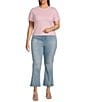 Good American Plus Size Good Legs Soft-Tech Mid Rise Crop Mini Boot Jeans, Color:Indigo743 - Image 3