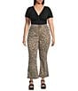 Good American Plus Size Good Standard Leopard Print High Rise Mini Kick Flare Jeans, Color:Lucky Leopard001 - Image 3