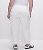 Color:White001 - Image 2 - Plus Size Good Waist Palazzo Crop Jeans
