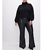 Color:Black - Image 3 - Plus Size Rib Mock Neck Long Sleeve Sweater