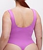 Good American Plus Size Scuba Knit Modern Square Neck Sleeveless Wide Strap Tank Bodysuit, Color:Lollipop008 - Image 2