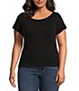 Good American Plus Size Short Sleeve Boatneck Tee,Specials : American Fashion Style Bags On Sale