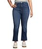 Good American Plus Size Soft Tech Good Curve High Rise Straight Leg Jeans, Color:Indigo628 - Image 1