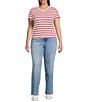 Good American Plus Size Soft Tech Good True Straight Leg High Rise Denim Jeans, Color:Indigo - Image 3