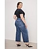 Good American Plus Size Soft Tech Good Waist High Rise Cropped Palazzo Jeans, Color:Indigo737 - Image 6