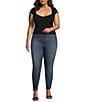 Good American Plus Size Soft Tech Good Waist High Rise Skinny Cropped Jeans, Color:Indigo 839 - Image 3