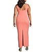 Good American Plus Size Square Neck Sleeveless Scuba Maxi Sheath Dress, Color:Coral002 - Image 2