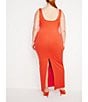 Color:Roma002 - Image 2 - Plus Size Square Neck Sleeveless Scuba Maxi Sheath Dress