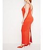 Color:Roma002 - Image 3 - Plus Size Square Neck Sleeveless Scuba Maxi Sheath Dress