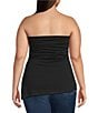 Good American Plus Size Super Stretch Jersey Strapless Asymmetrical Hem Tube Top, Color:Black001 - Image 2