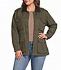 Good American Plus Size The Field Collared Long Sleeve Snap-Front Jacket - Image 1