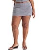 Good American Plus Size The Keepsake Gingham Print Coordinating Knit Mini Skort - Image 1