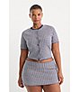 Good American Plus Size The Keepsake Gingham Print Coordinating Knit Mini Skort - Image 5