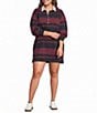 Good American Plus Size The Rugby Stripe Collared Long Sleeve Mini Shirt Dress - Image 1