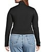 Good American Plus Size Weightless Turtleneck Long Sleeve Top, Color:Black - Image 2