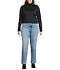 Good American Plus Size Weightless Turtleneck Long Sleeve Top, Color:Black - Image 3