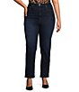 Good American Plus Soft-Tech Good Classic Slim High Rise Straight Jeans,Specials : American Fashion Style Bags On Sale