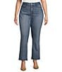 Good American Plus Soft Tech Good Legs Mid Rise Straight Jeans, Color:Indigo746 - Image 1