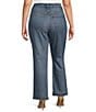Good American Plus Soft Tech Good Legs Mid Rise Straight Jeans, Color:Indigo746 - Image 2