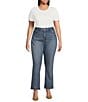 Good American Plus Soft Tech Good Legs Mid Rise Straight Jeans, Color:Indigo746 - Image 3