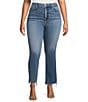 Good American Plus Soft Tech Good Legs Straight Jeans, Color:Indigo514 - Image 1