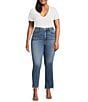 Good American Plus Soft Tech Good Legs Straight Jeans, Color:Indigo514 - Image 3