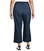 Good American Plus Soft Tech Good Waist High Rise Palazzo Cropped Jeans, Color:Indigo977 - Image 2