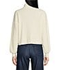 Color:Ivory - Image 2 - Rib Mock Neck Long Sleeve Sweater