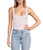 Good American Scuba Knit Modern Square Neck Sleeveless Wide Strap Tank Bodysuit, Color:Candy Pink003 - Image 1