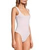 Good American Scuba Knit Modern Square Neck Sleeveless Wide Strap Tank Bodysuit, Color:Candy Pink003 - Image 2