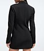 Color:Black001 - Image 2 - Shiny Scuba Long Sleeve Blazer Mini Dress