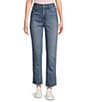 Good American Soft Tech Good Legs Mid Rise Straight Jeans, Color:Indigo746 - Image 1