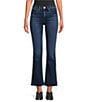 Good American Soft Tech Good Standard Kick Flare High Rise Denim Jeans, Color:Indigo1068 - Image 1