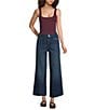 Good American Soft Tech Good Waist High Rise Palazzo Cropped Jeans, Color:Indigo977 - Image 3