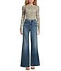 Good American Soft Tech Good Waist Palazzo Jeans, Color:Indigo986 - Image 5