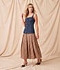 Good American Square Neck Sleeveless Button Front Coordinating Denim Top - Image 3