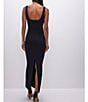 Color:Black001 - Image 2 - Square Neck Sleeveless Scuba Maxi Dress