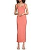 Good American Square Neck Sleeveless Scuba Maxi Dress, Color:Coral002 - Image 1