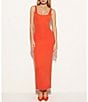 Color:Roma002 - Image 1 - Square Neck Sleeveless Scuba Maxi Dress