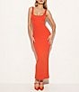 Color:Roma002 - Image 3 - Square Neck Sleeveless Scuba Maxi Dress