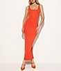 Color:Roma002 - Image 5 - Square Neck Sleeveless Scuba Maxi Dress