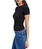 Good American Super Stretch Crew Neck Short Sleeve Baby Tee - Image 3