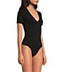Good American Super Stretch Deep V Short Sleeve Bodysuit - Image 2