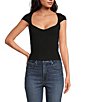 Good American Super Stretch Sweetheart Neck Short Sleeve Tee,Specials : American Fashion Style Bags On Sale