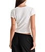Good American The Cap Sleeve Crew Neck Cropped Tee - Image 4